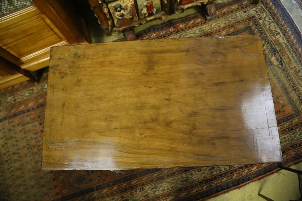 A Spanish rectangular walnut side table, width 86cm, depth 49cm, height 71cm